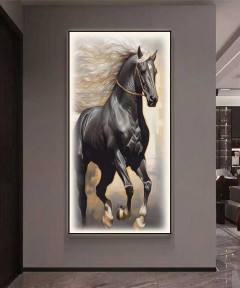 A Detailed Horse Painting With Hair And Soft Side Lighting